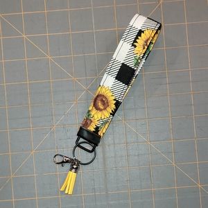 Sunflower Keychain/ Wristlet  Key Holder
